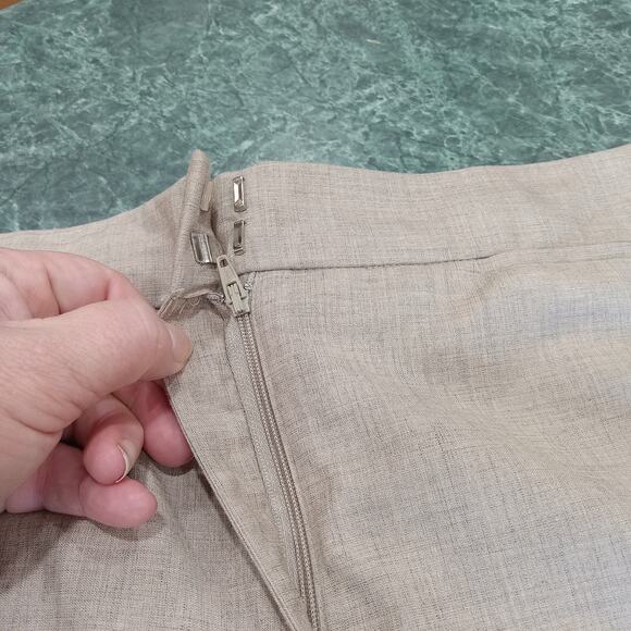 Isaac Mizrahi Dress Pants Womens 14 Brown Wool Blend Woven Straight Leg Career - Picture 6 of 12